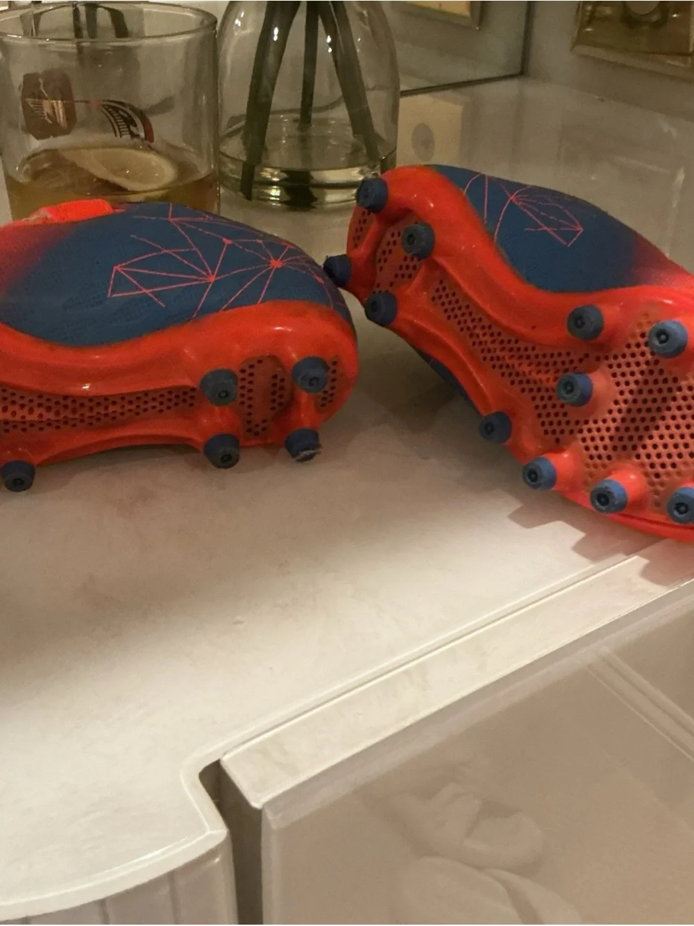 Brooman Unisex Kids Firm Ground Soccer/ football Cleats Blue/orange US 9 kids